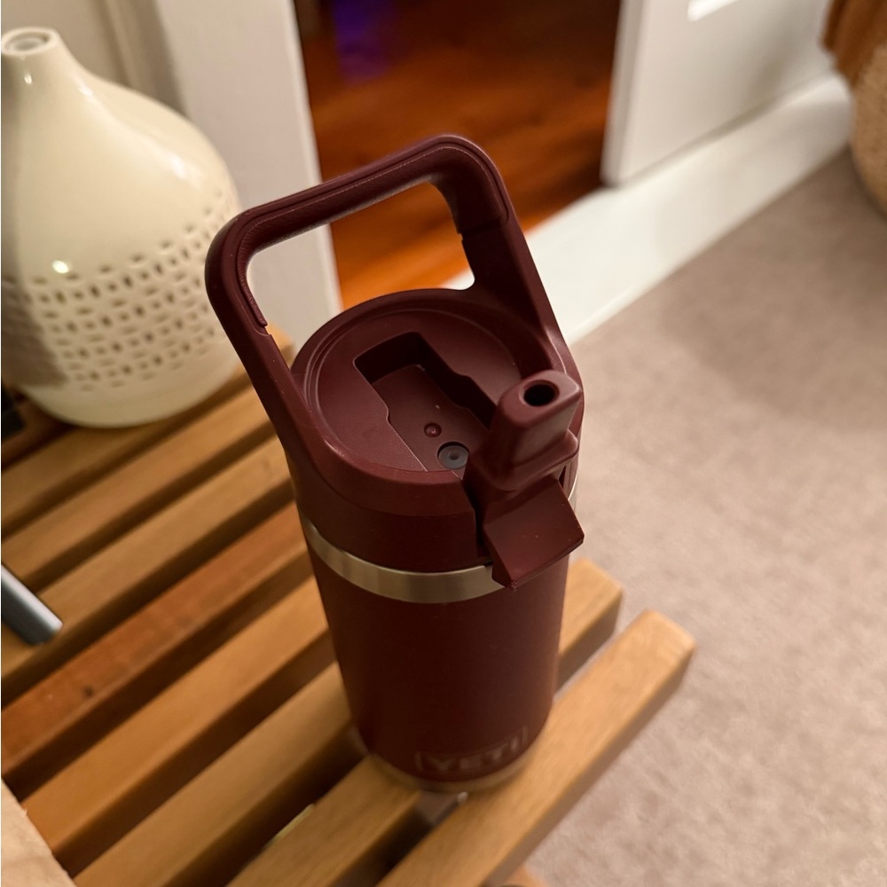 YETI Burgundy Wild Vine Rambler Jr 12 oz Stainless Steel kids water Bottle - Picture 3 of 7